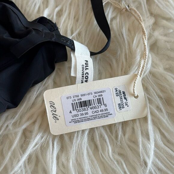 Aerie Smoothez Mesh Full Coverage Unlined Bra Black Size 36B - Picture 6 of 7